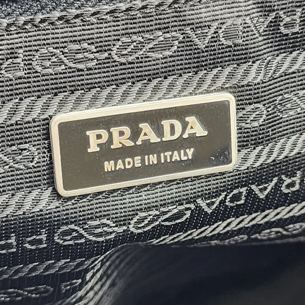 Prada Tessuto Nylon Double Clip Messenger Crossbody Computer Bag Black Unisex
